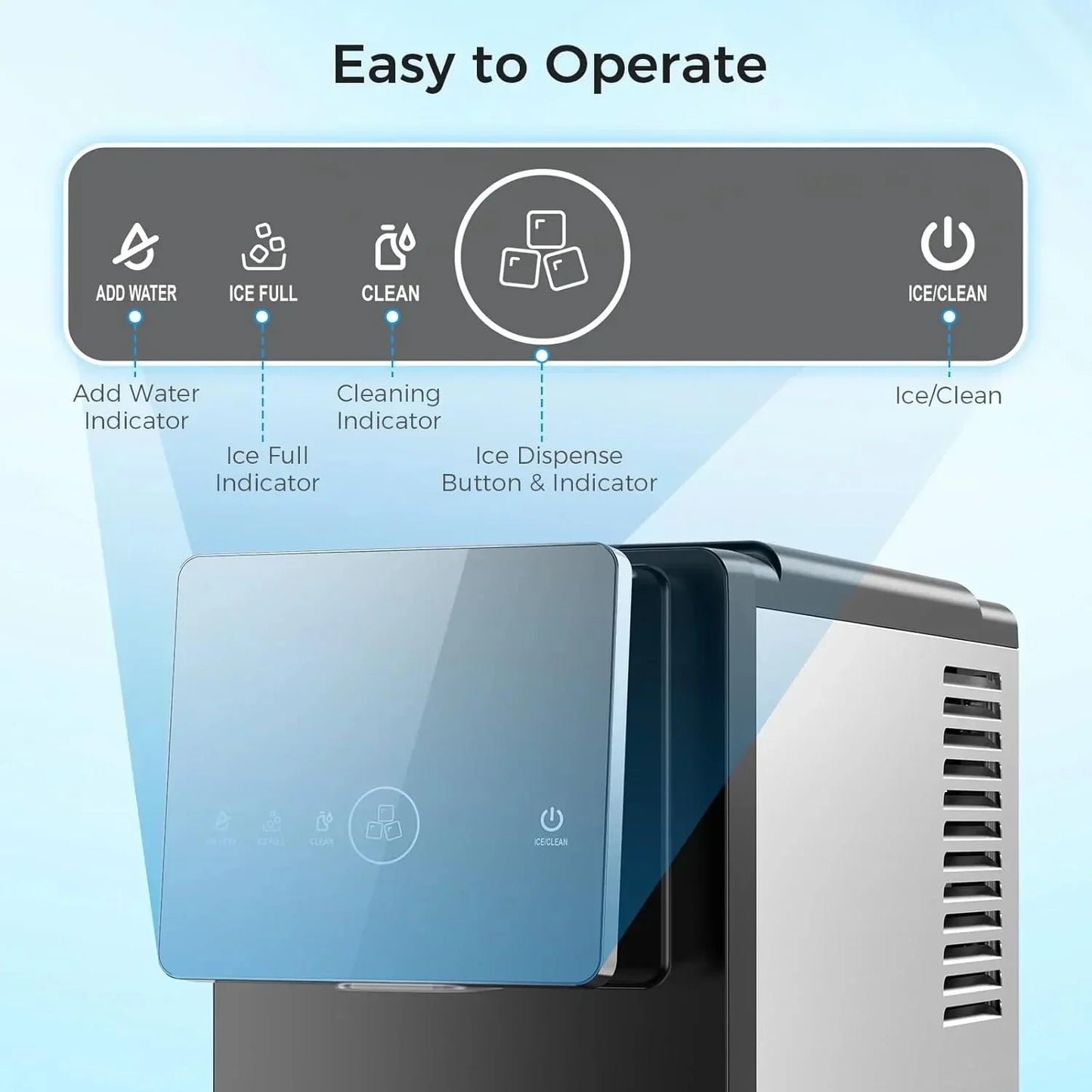 Kismile 33lbs Countertop Nugget Ice Maker 58015RIM0-BLACK