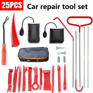 25PCS Auto Unlock Tool Kit with Air Wedge Pump, Long Reach Grabber & Car Door Repair Tools