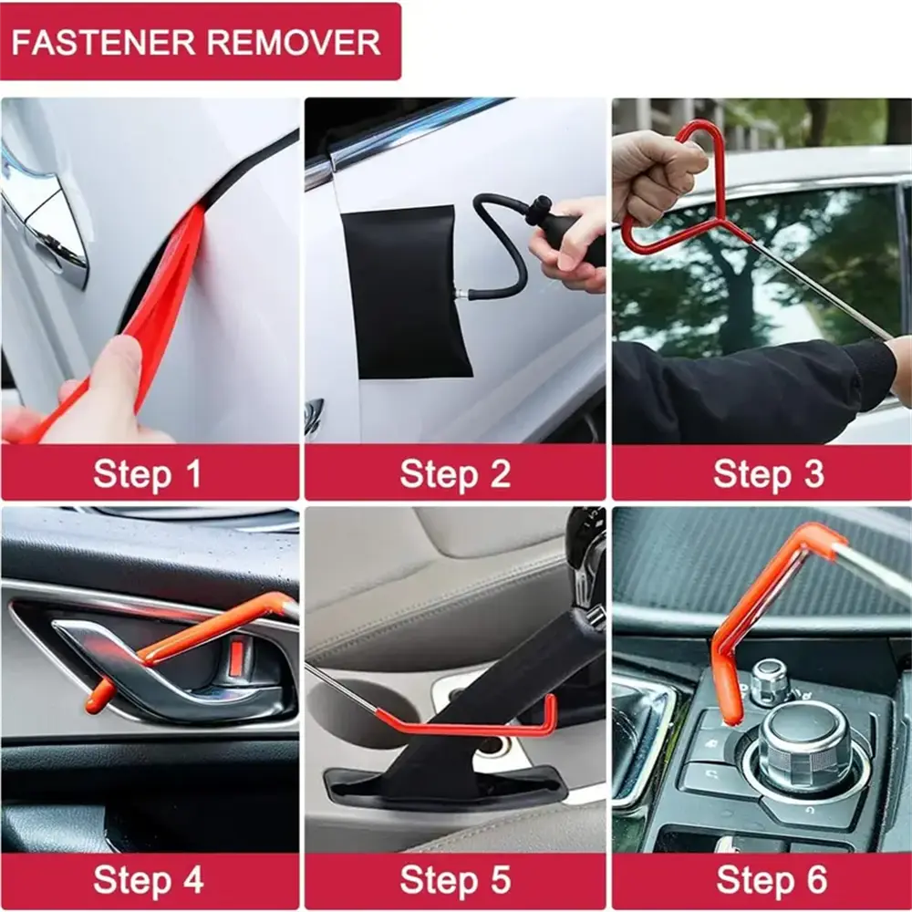 25PCS Auto Unlock Tool Kit with Air Wedge Pump, Long Reach Grabber & Car Door Repair Tools