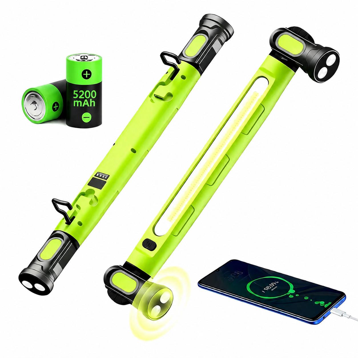 3000LM Rechargeable Under Hood Work Light, Magnetic LED Light Bar for Mechanics