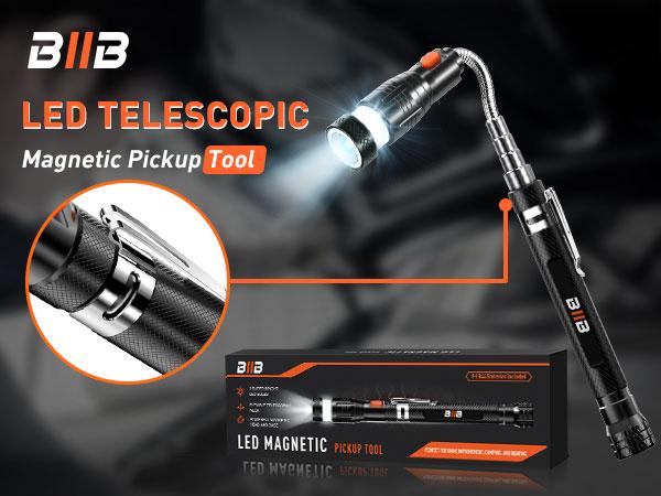 Magnetic Pickup Tool with LED Flashlight, Father's Day Gift for Dad, Husband & Men