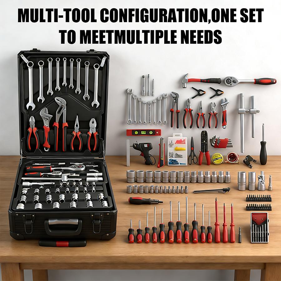 Bourvill 899-Piece Tool Set with Wheeled Metal Cabinet, Portable 4-Tier Storage for Repair & Home Maintenance Gift