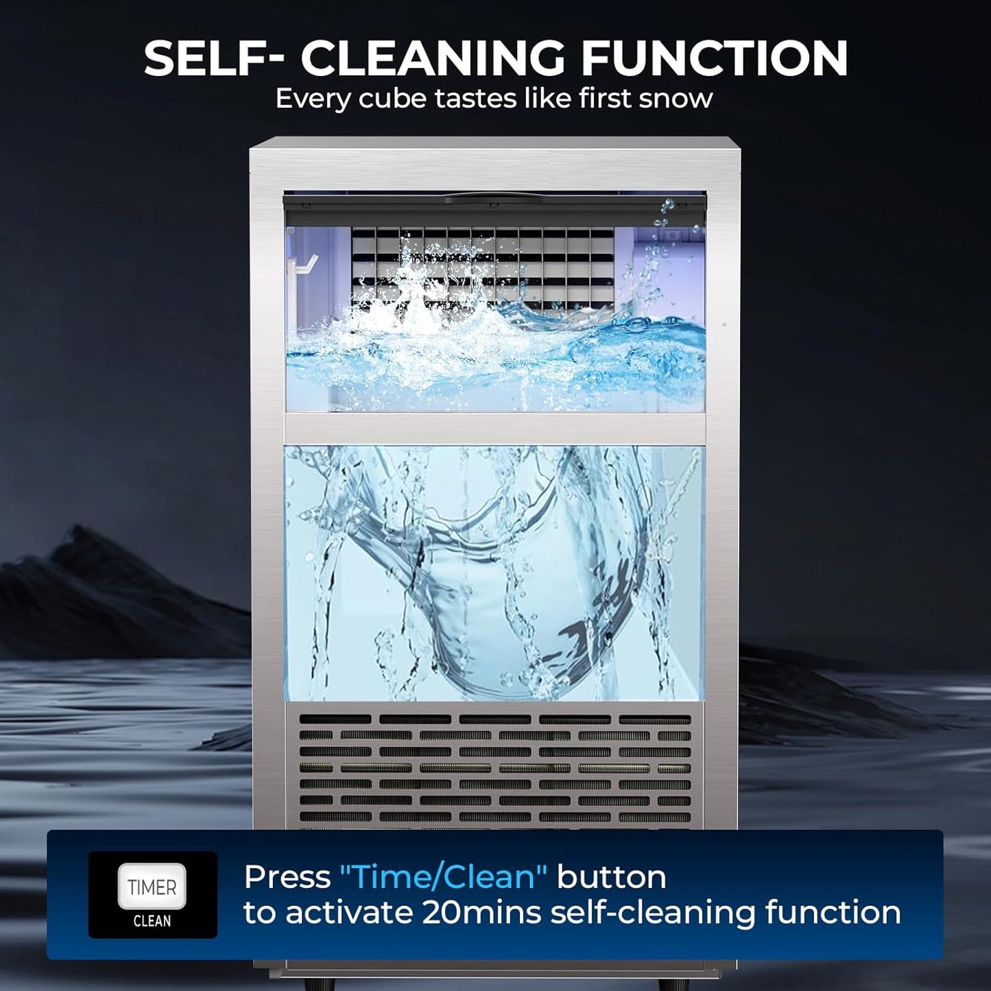 100lb/24H Commercial Ice Maker 58045RCI0-STEEL