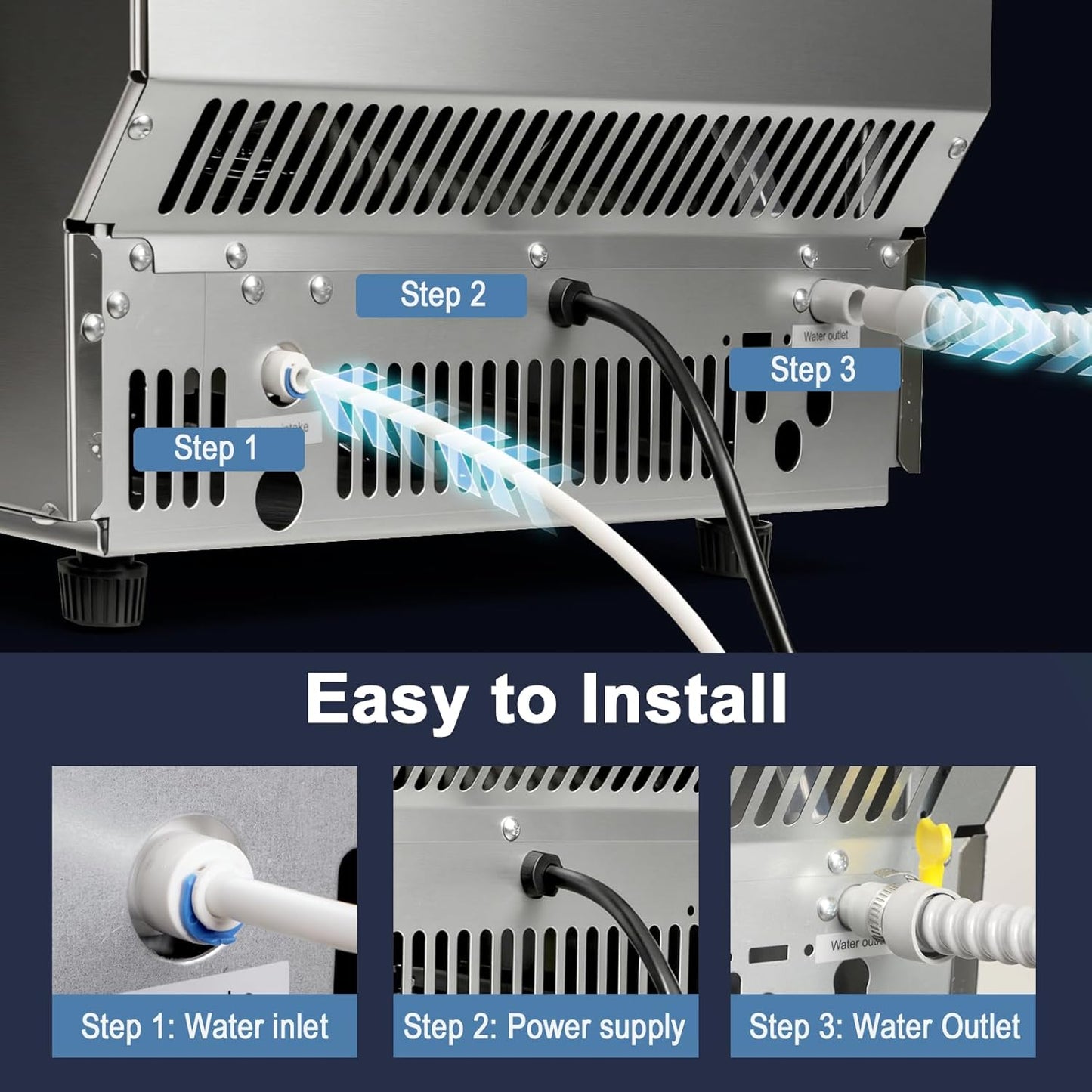 100lb/24H Commercial Ice Maker 58045RCI0-STEEL