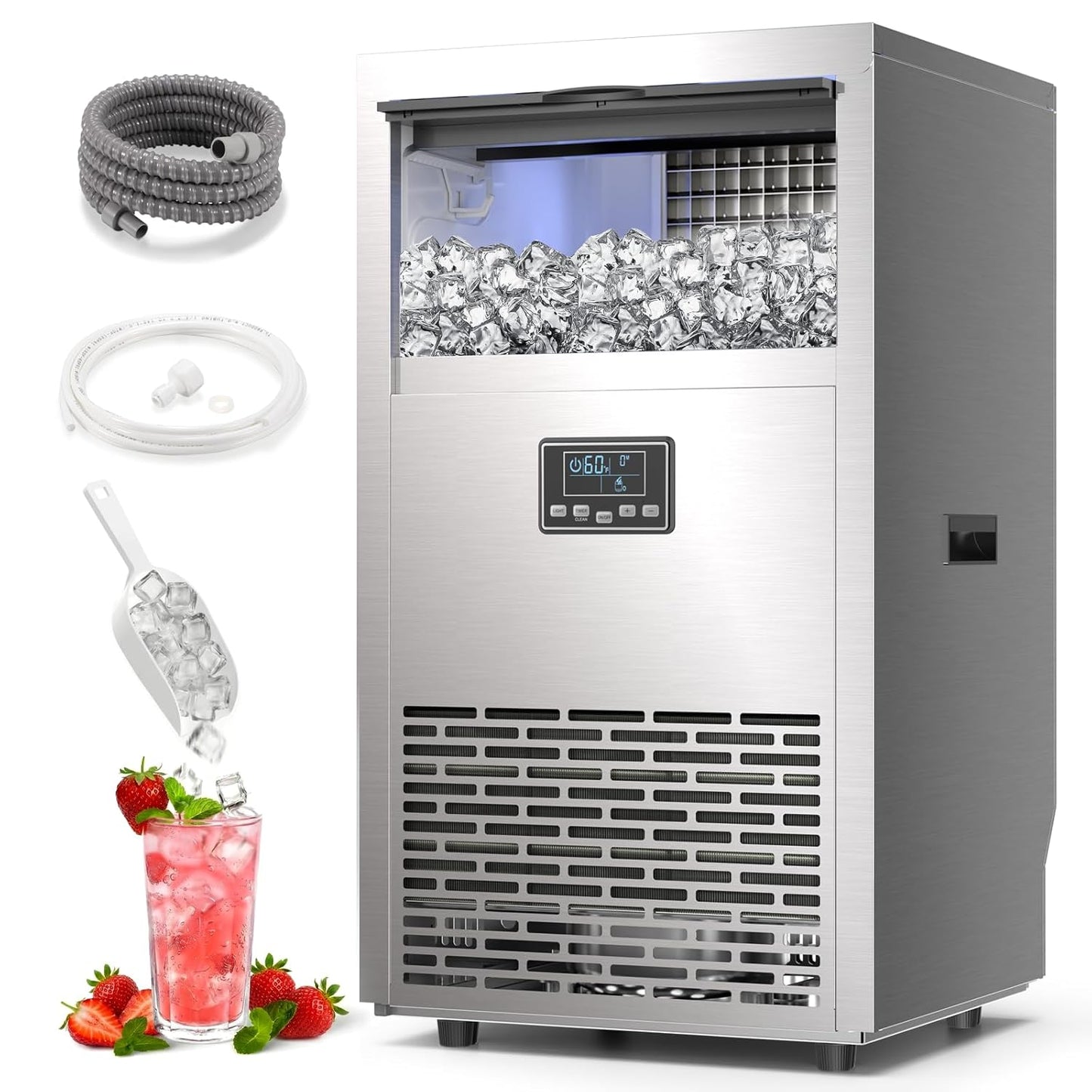 100lb/24H Commercial Ice Maker 58045RCI0-STEEL