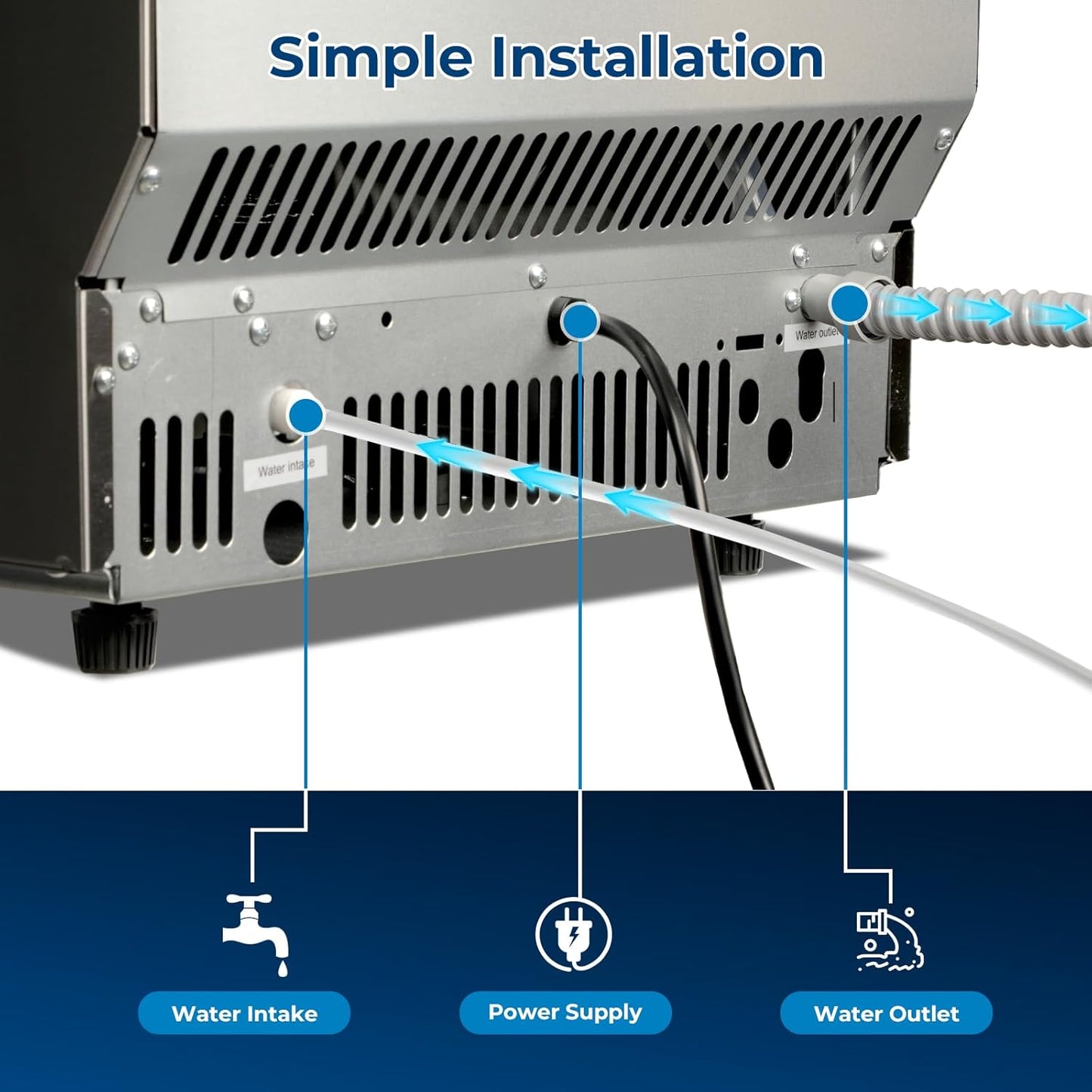 100lb/24H Commercial Ice Maker 58045RCI0-STEEL