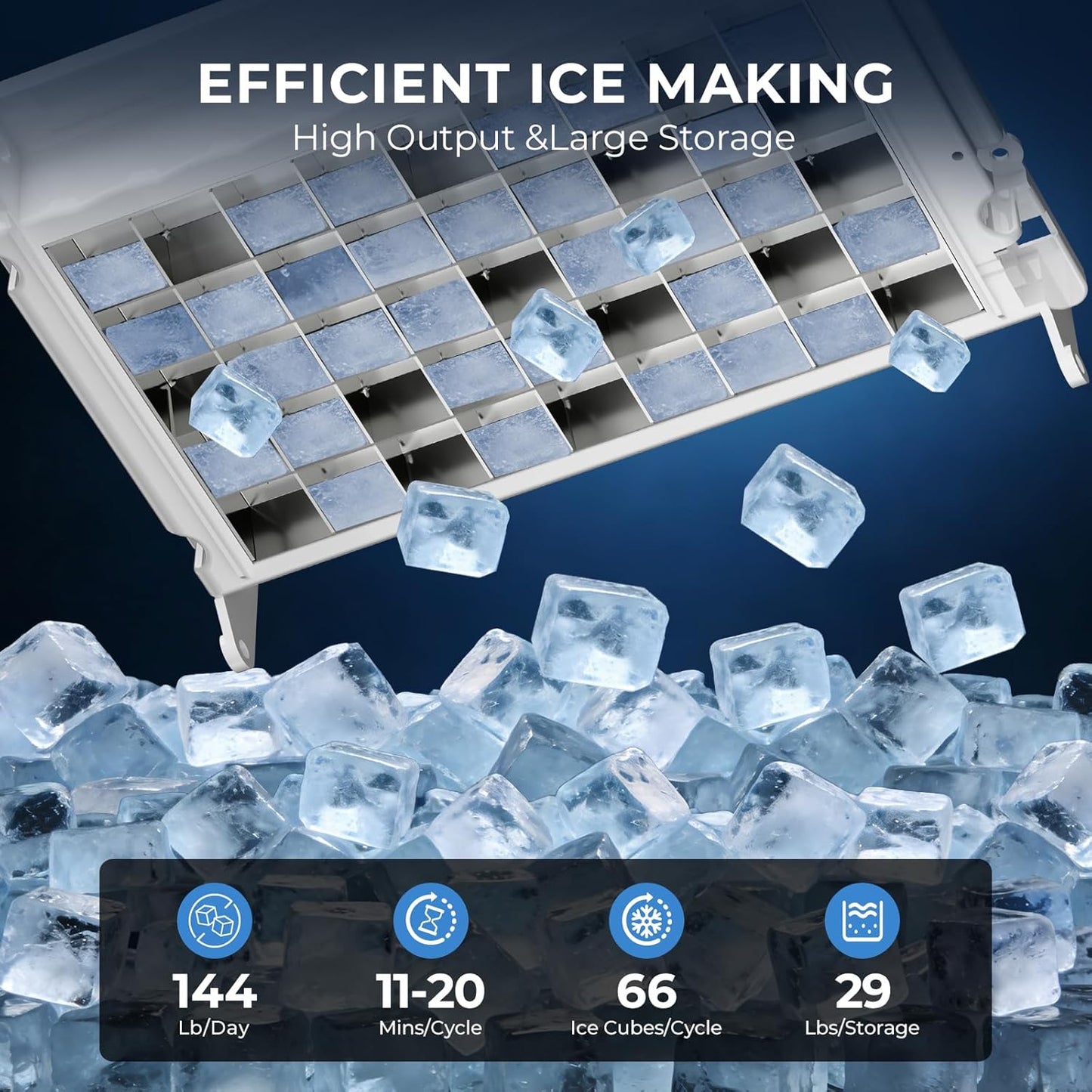 100lb/24H Commercial Ice Maker 58045RCI0-STEEL
