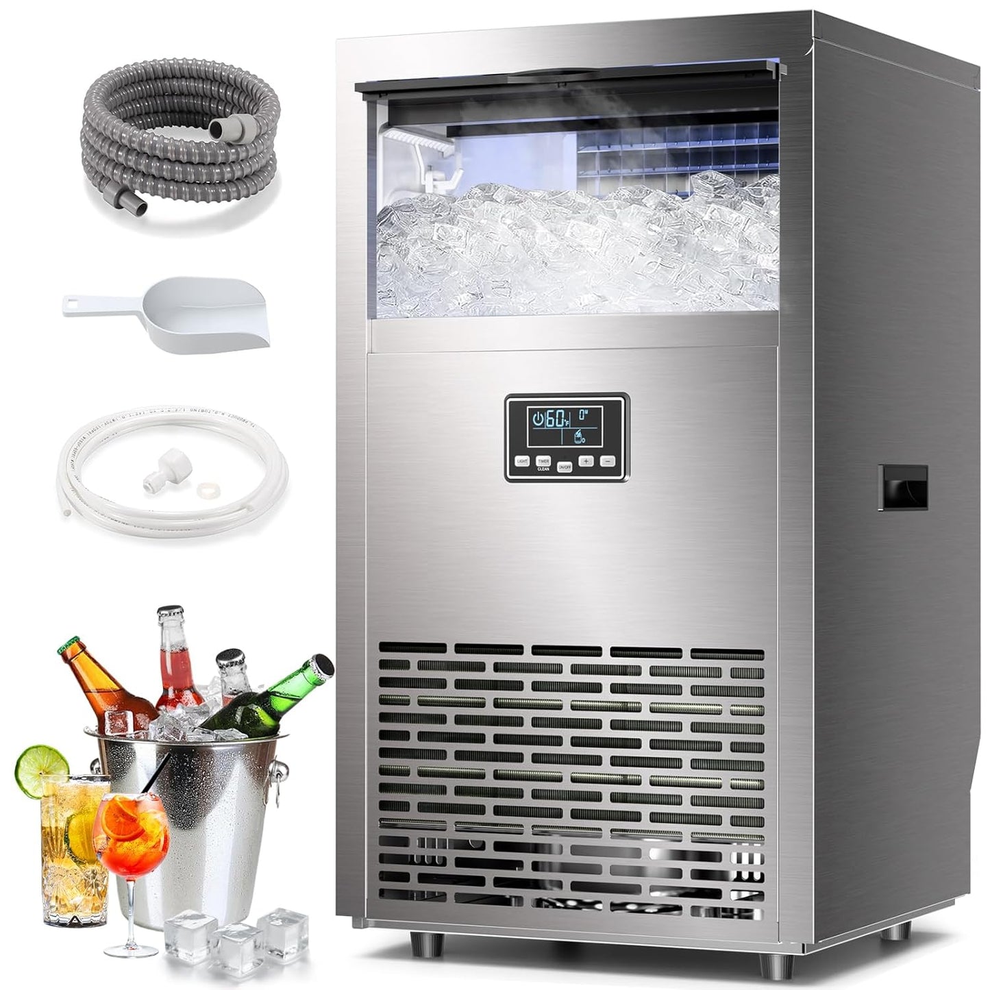 100lb/24H Commercial Ice Maker 58045RCI0-STEEL