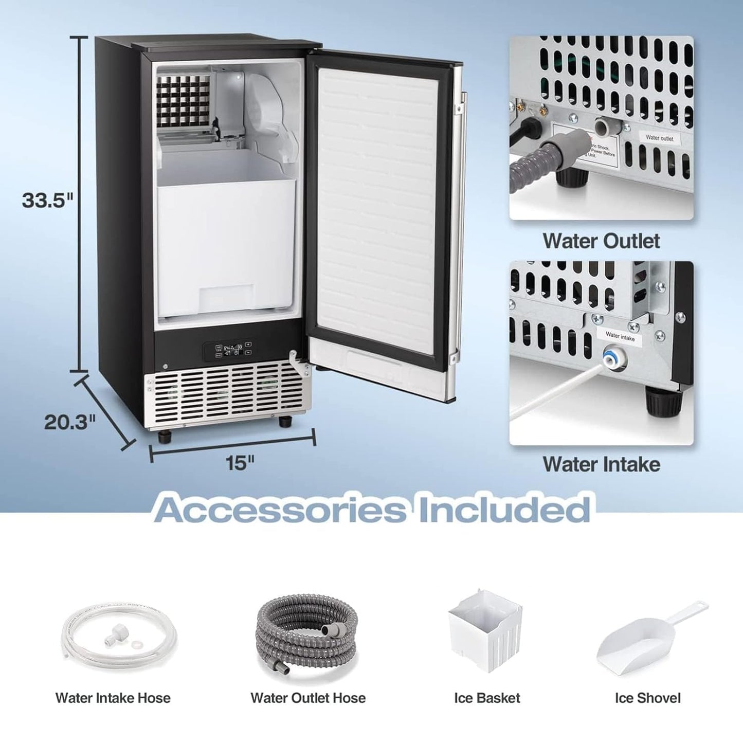 100LBS/200LBS/265LBS  Freestanding Commercial Ice Maker Z5845A