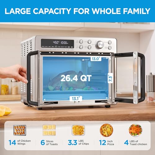 Air Fryer Toaster Oven Combo 26.4 QT 10-in-1