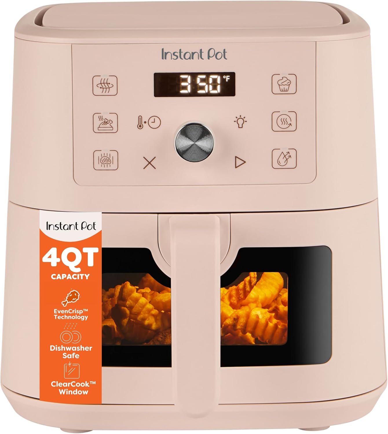 Instant Pot 6QT VORTEX Plus Air Fryer, 6-in-1, Air Fry, Broil, Dehydrate, Crisp, Roast, Reheat, Bake, Dishwasher-Safe Airfryer basket, from the Makers of Instant Pot, Stainless Steel
