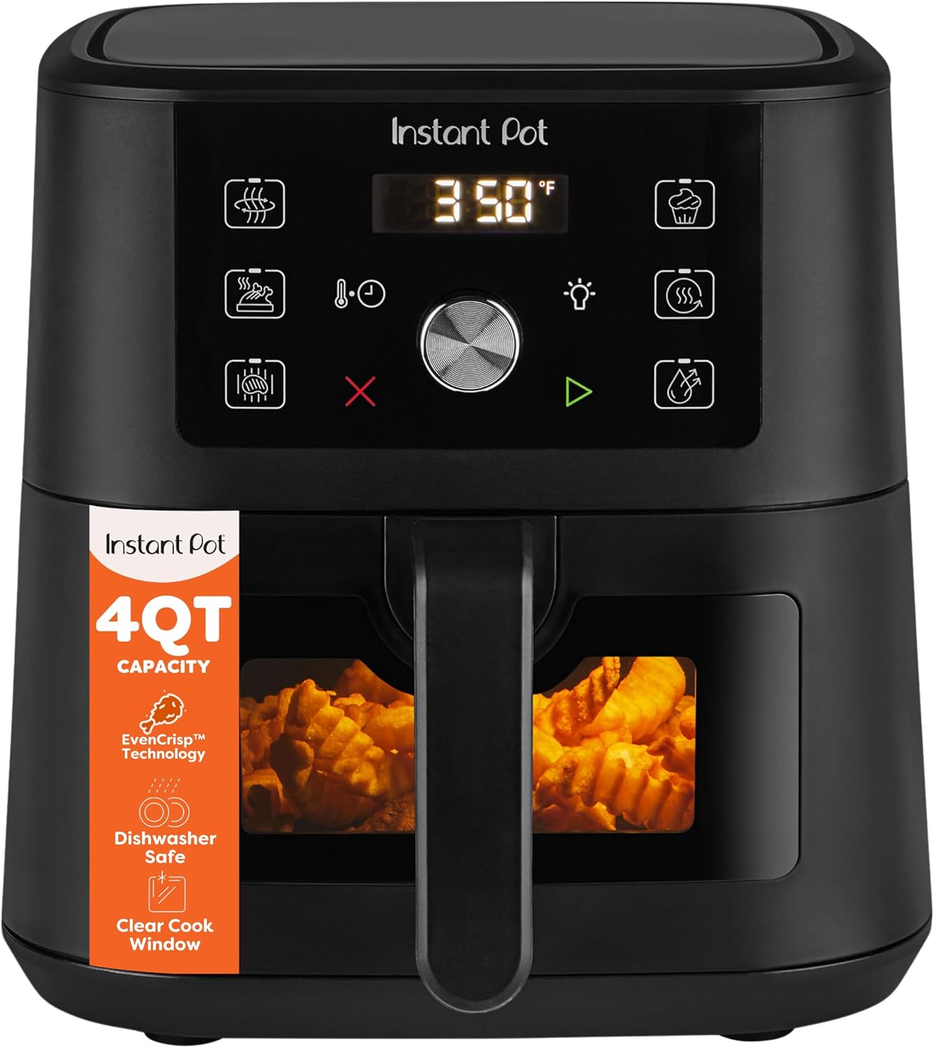 Instant Pot 6QT VORTEX Plus Air Fryer, 6-in-1, Air Fry, Broil, Dehydrate, Crisp, Roast, Reheat, Bake, Dishwasher-Safe Airfryer basket, from the Makers of Instant Pot, Stainless Steel