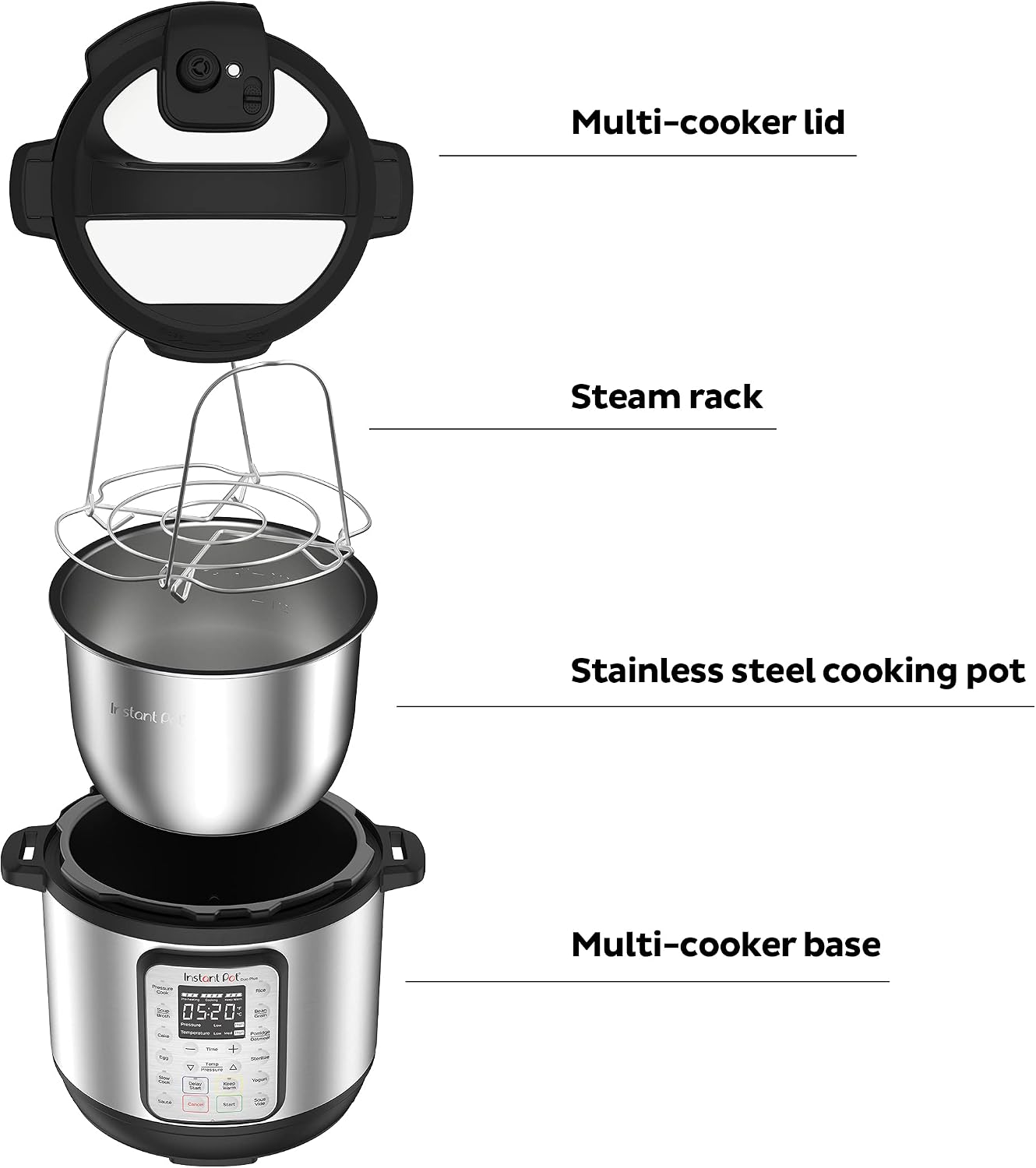 Instant Pot Duo Plus 9-in-1 Multicooker, Pressure Cooker, Slow Cook, Rice Maker, Steamer, Sauté, Yogurt, Warmer & Sterilizer, Includes App with Over 800 Recipes, Stainless Steel, 6 Quarts