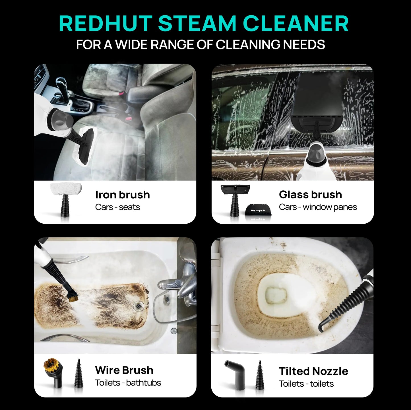 12-in-1 Handheld Steam Cleaner – Powerful Chemical-Free Multi-Surface Steamer for Kitchen, Appliances, Car & Home Cleaning
