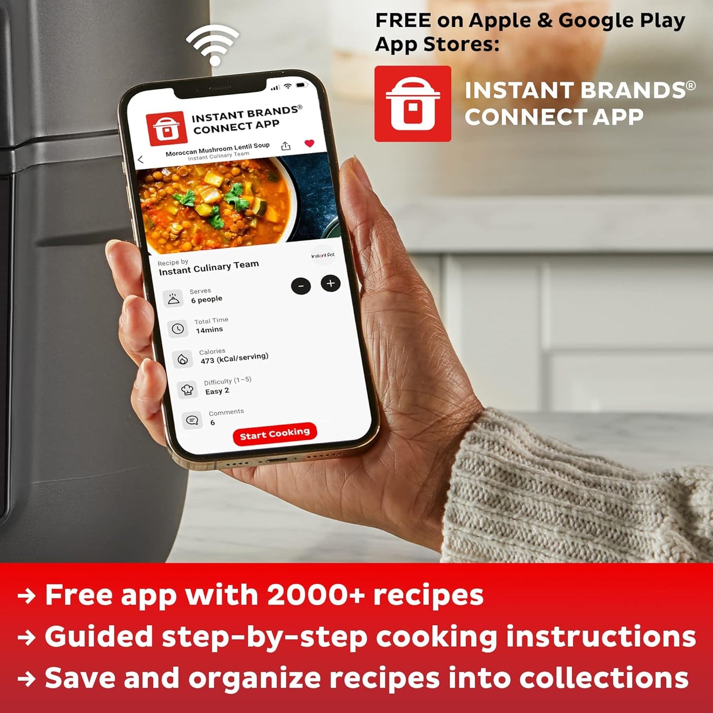 Instant Pot Duo Plus 9-in-1 Multicooker, Pressure Cooker, Slow Cook, Rice Maker, Steamer, Sauté, Yogurt, Warmer & Sterilizer, Includes App with Over 800 Recipes, Stainless Steel, 6 Quarts