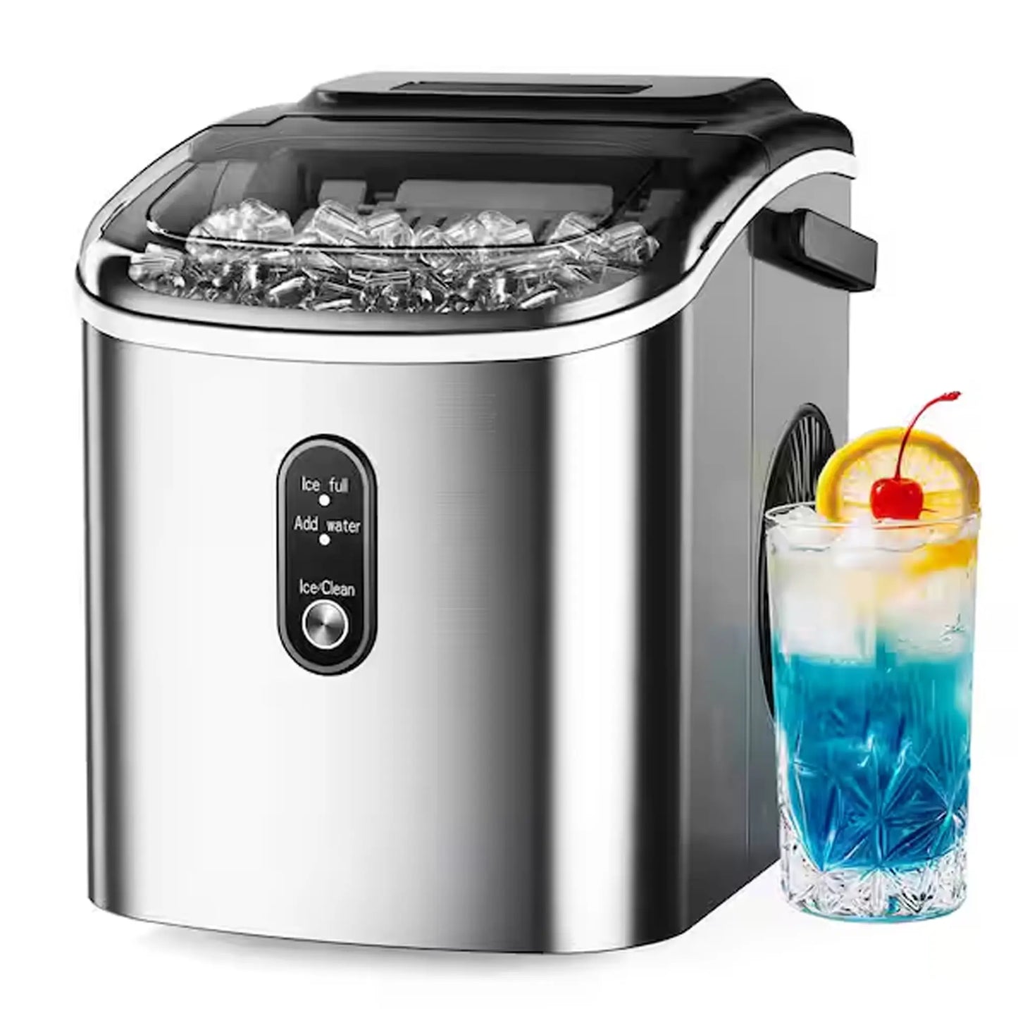 26Lbs 24H Portable Countertop Ice Maker with Handle, Auto-Clean for Home RV Camping