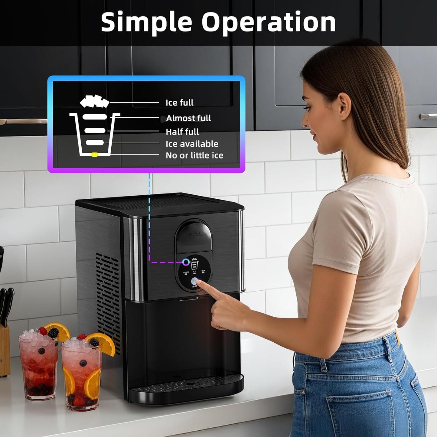 Kismile Countertop Nugget Ice Maker 58015RIM0