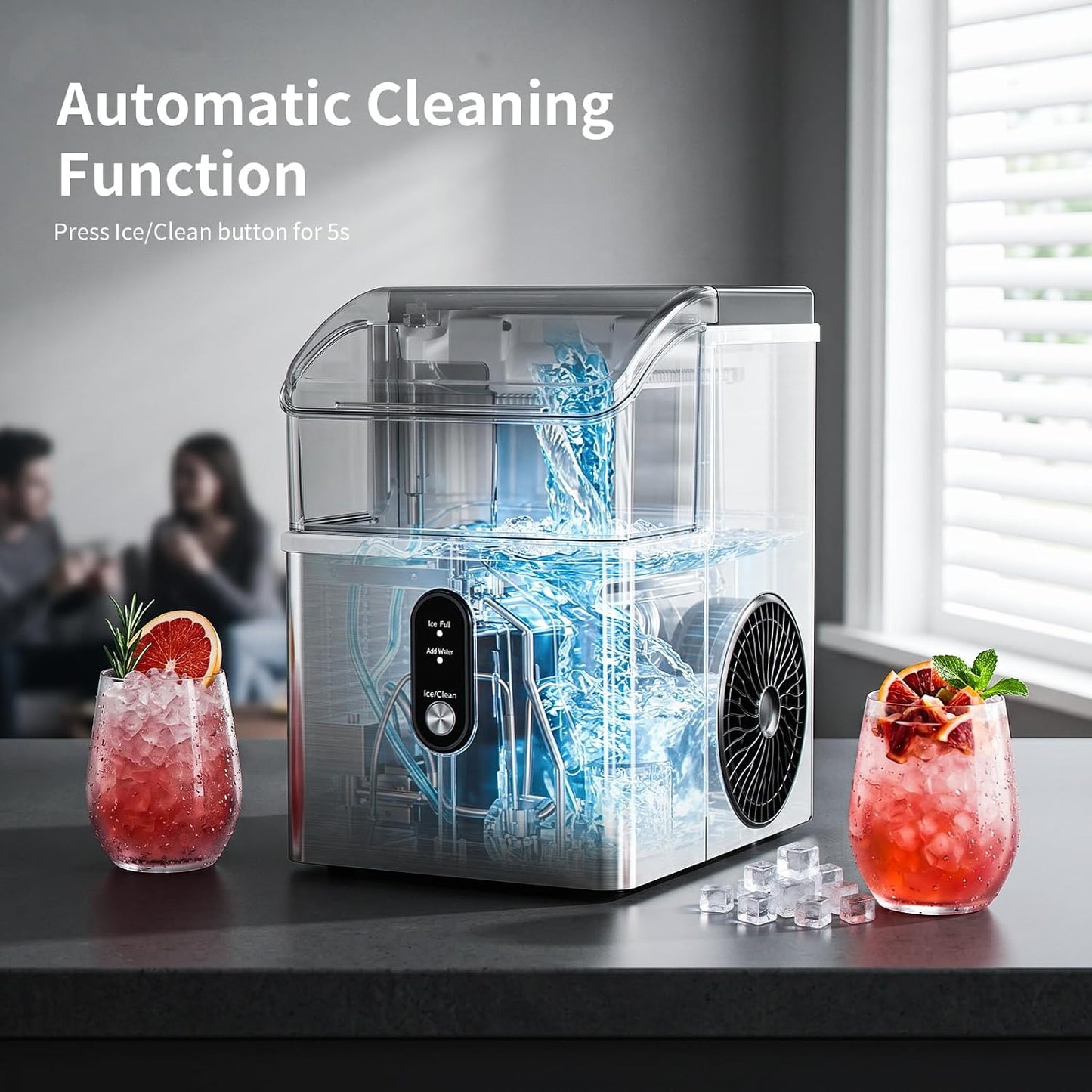 Kismile Nugget Ice Makers Countertop IM5815NB