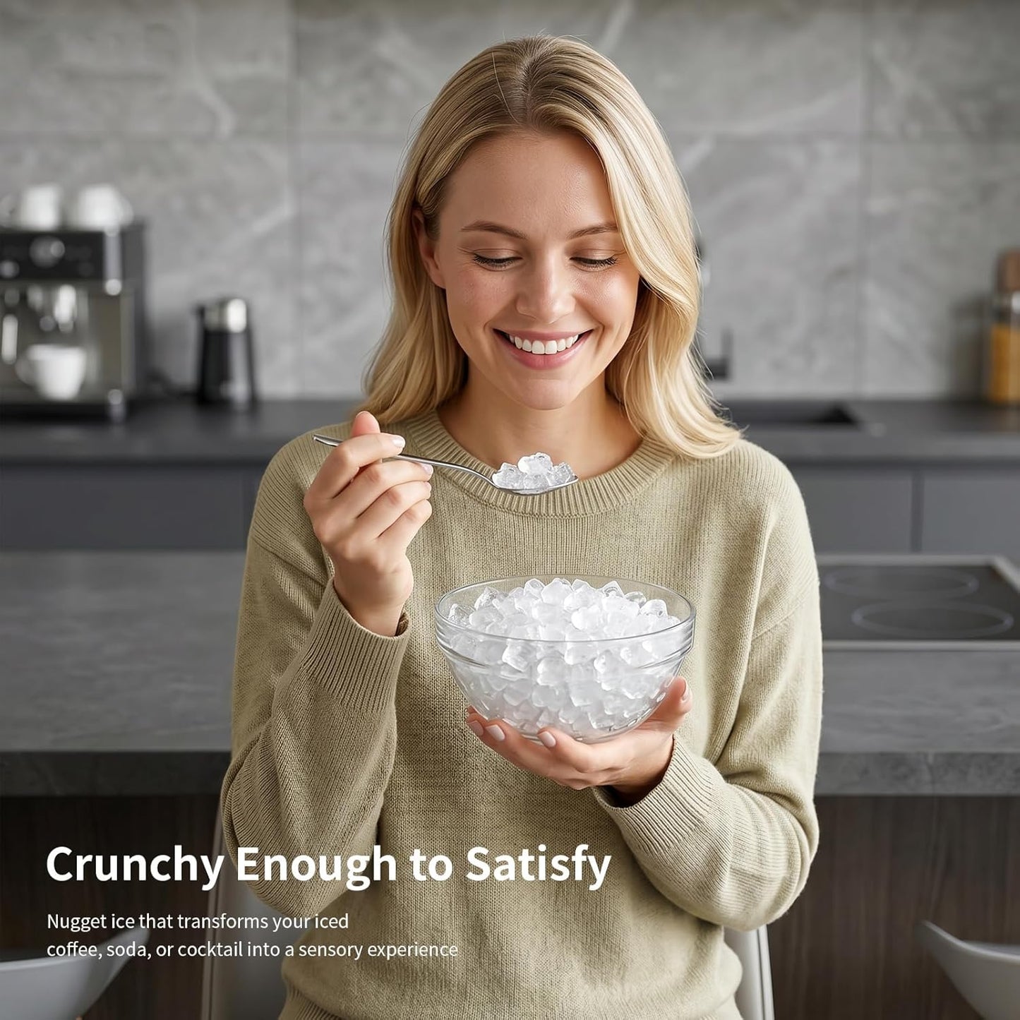 Kismile Nugget Ice Makers Countertop IM5815NB
