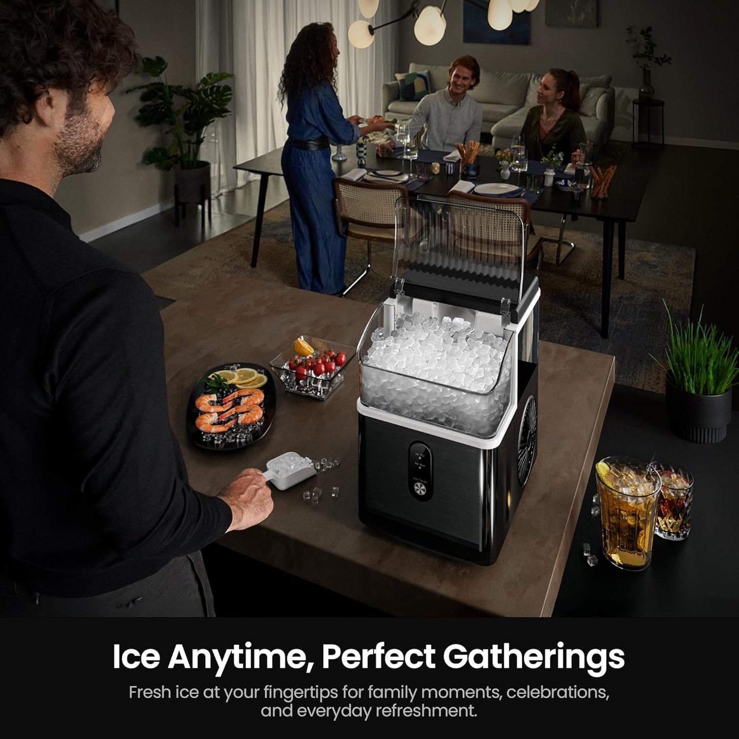 Kismile Nugget Ice Makers Countertop IM5815NB
