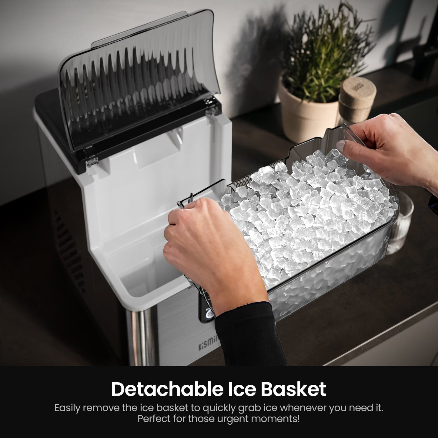 Kismile Nugget Ice Makers Countertop IM5815NB