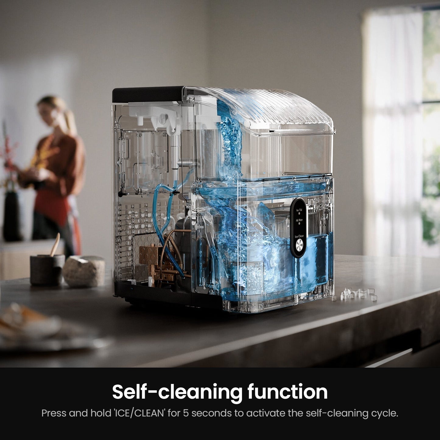 Kismile Nugget Ice Makers Countertop IM5815NB